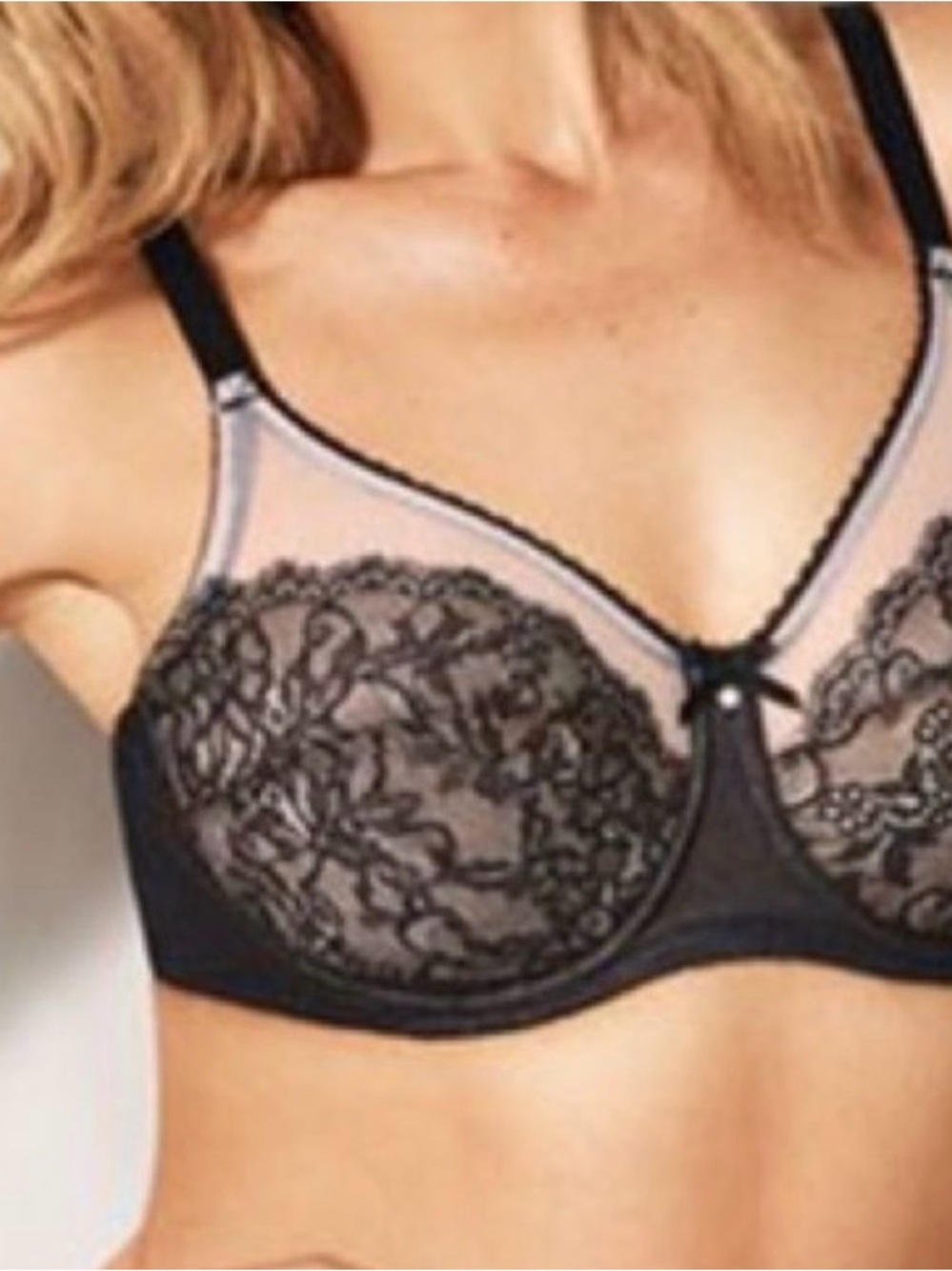 WACOAL retro chic black lace Underwire Bra size 40 DD